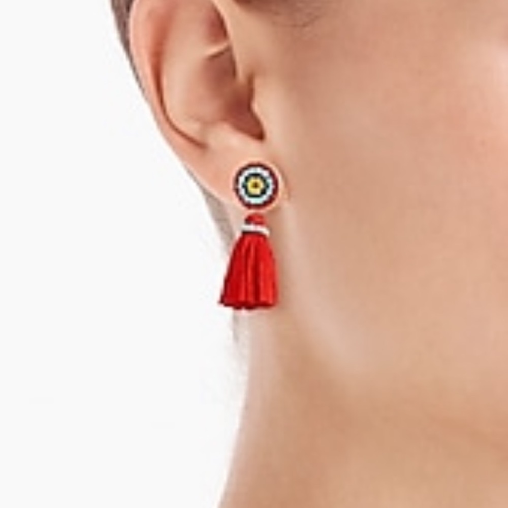 J.crew red tassel earings
